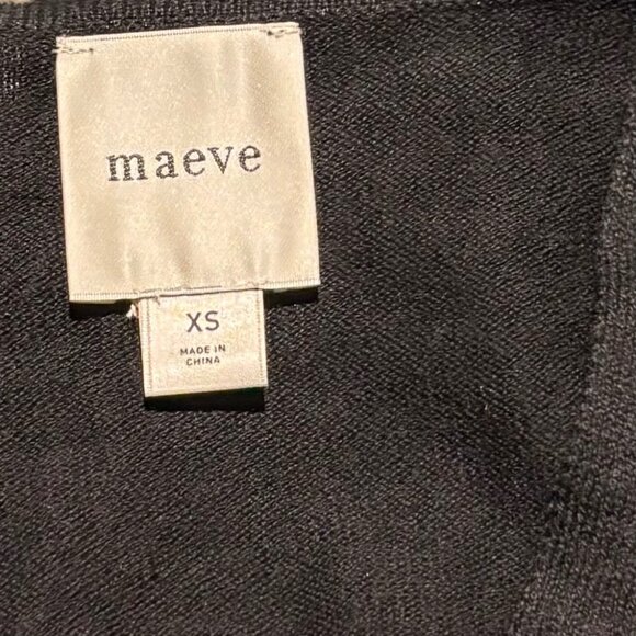 Maeve Anthropologie Womens Black V-Neck Long Sleeve Sweater Size XS - Picture 5 of 6